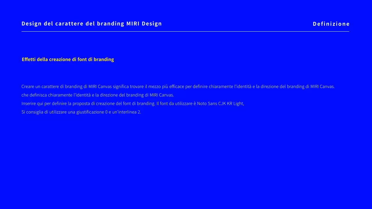 Una semplice proposta di font per il branding in blu.