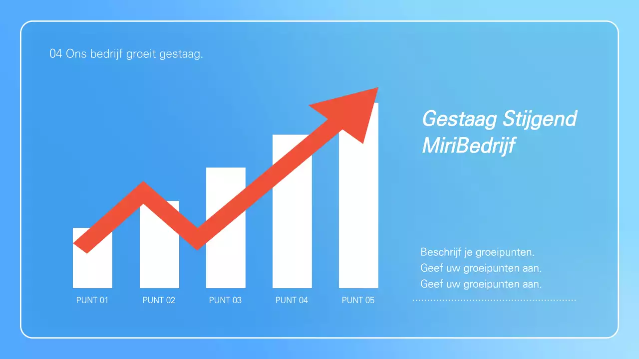 Minimalistische bedrijfspresentatie in lichtblauw en wit