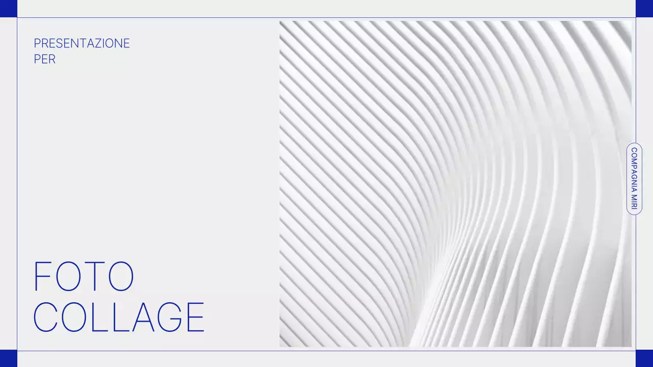 Proposta di collage di foto geometriche in bianco e blu