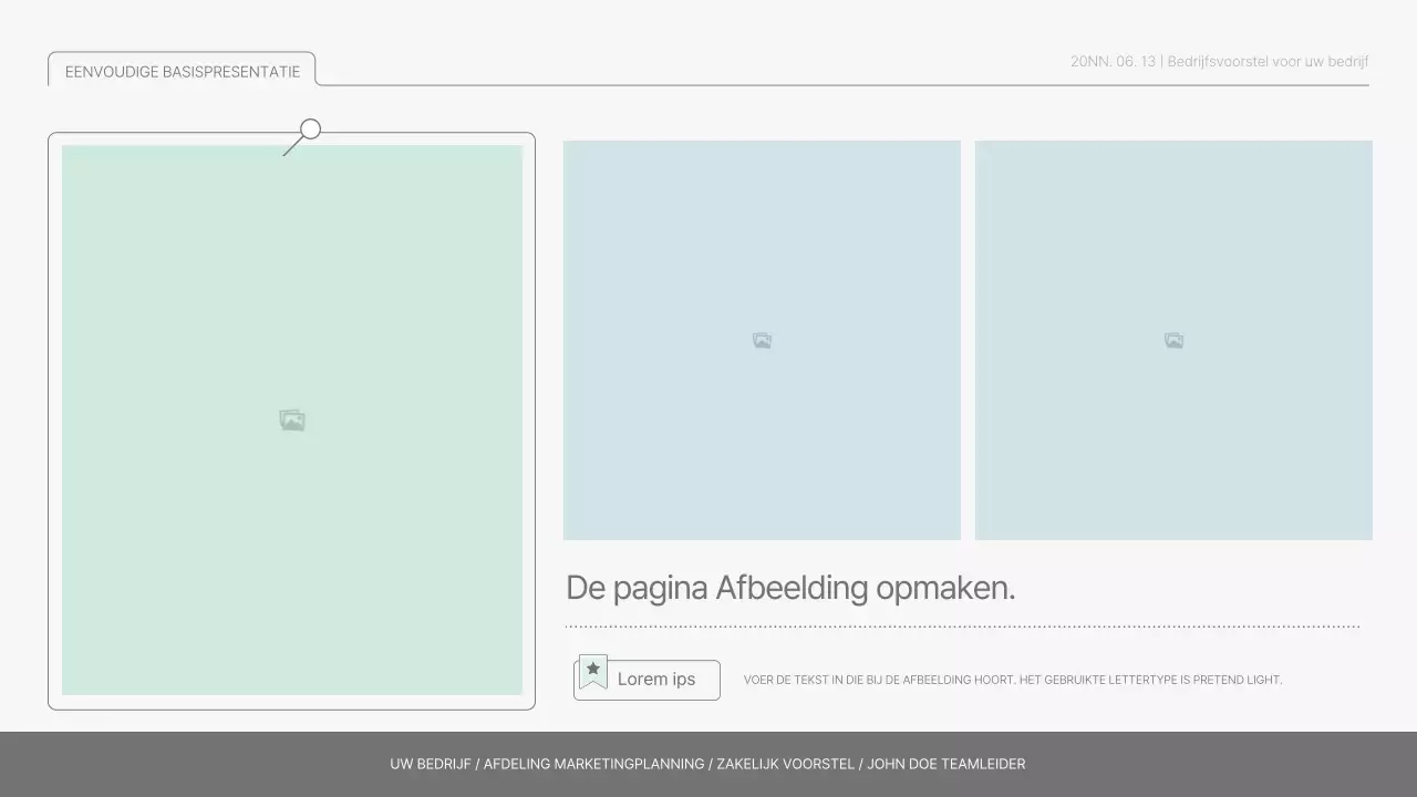 Eenvoudig basisrapport in lichtblauw en lichtgroen
