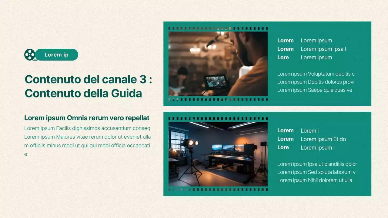 Brief di contenuti video vintage in verde e beige