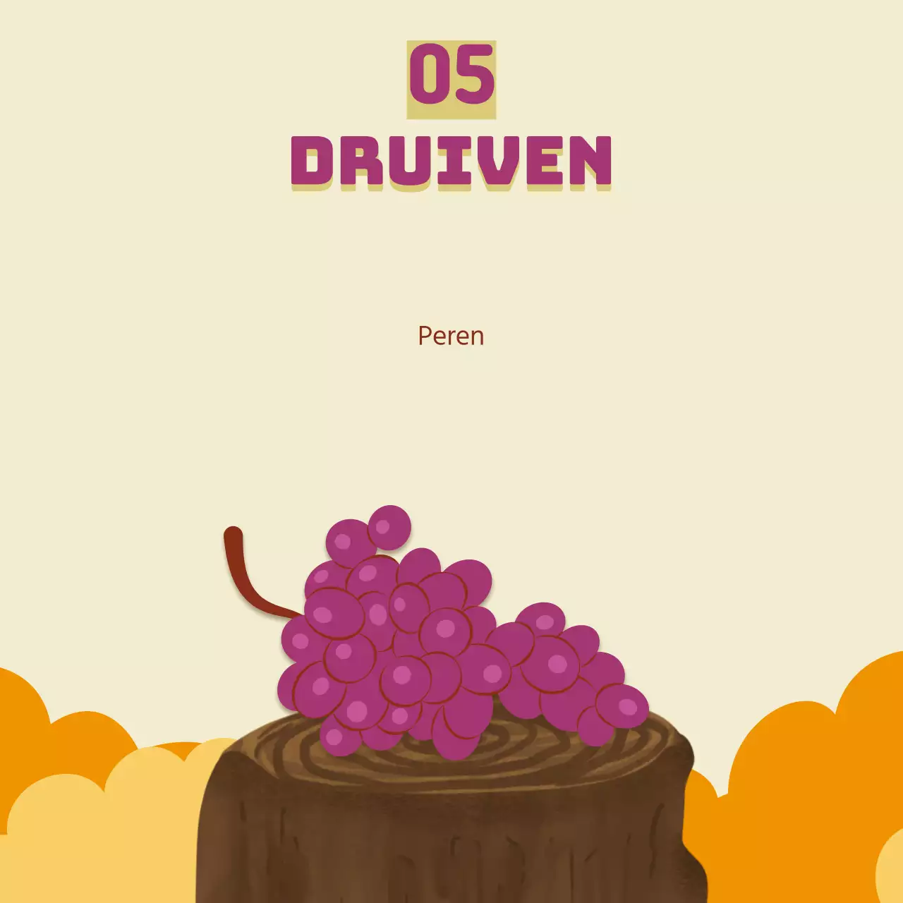 Eenvoudig beige en oranje om seizoensfruit te promoten