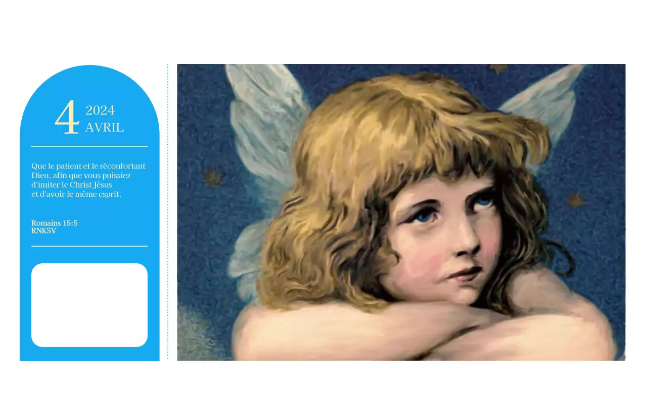 Calendrier d'église moderne bleu