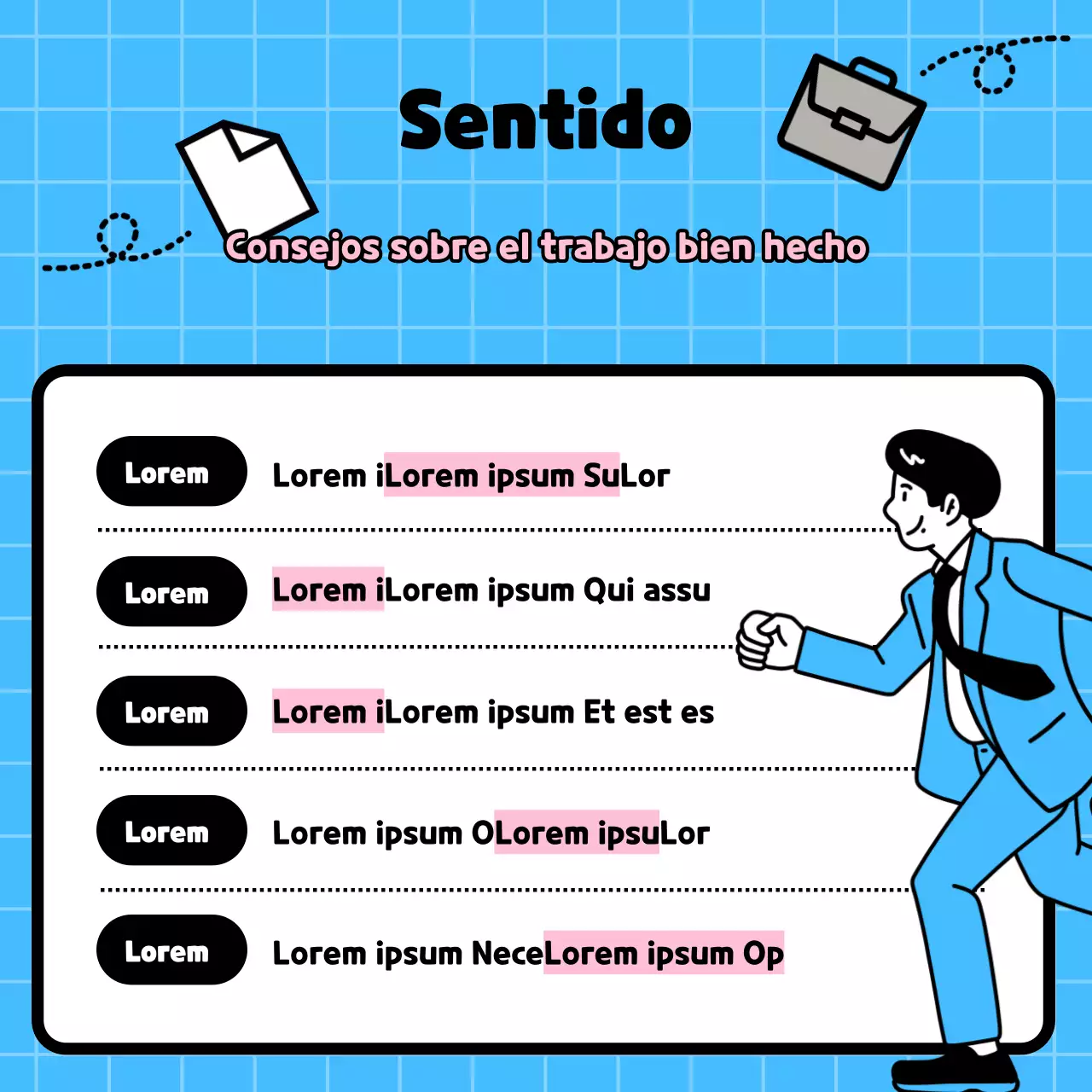 Formación en el lugar de trabajo con fondo azul claro