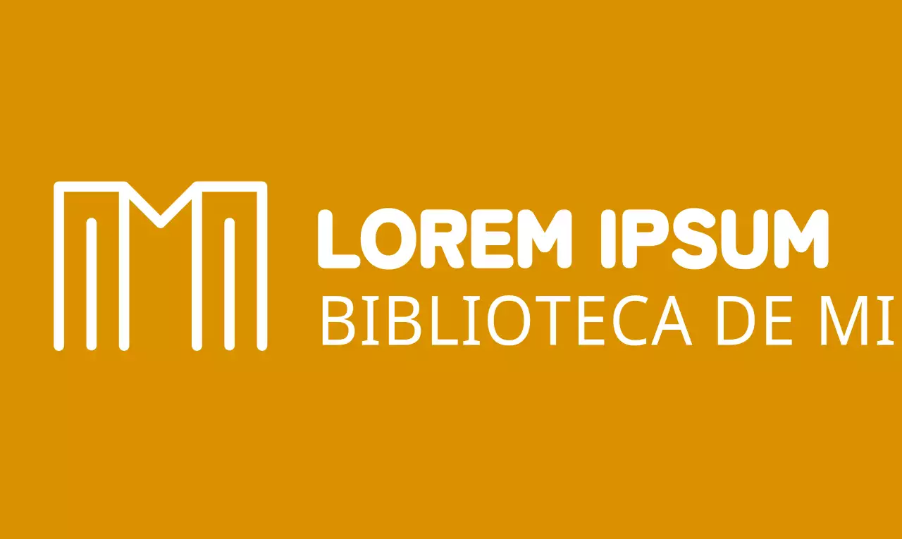 Logótipo de biblioteca simples e moderno em branco