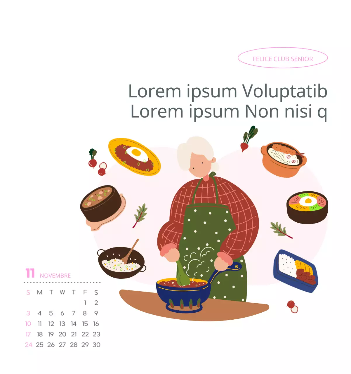 Calendario di lavoro con splendide illustrazioni
