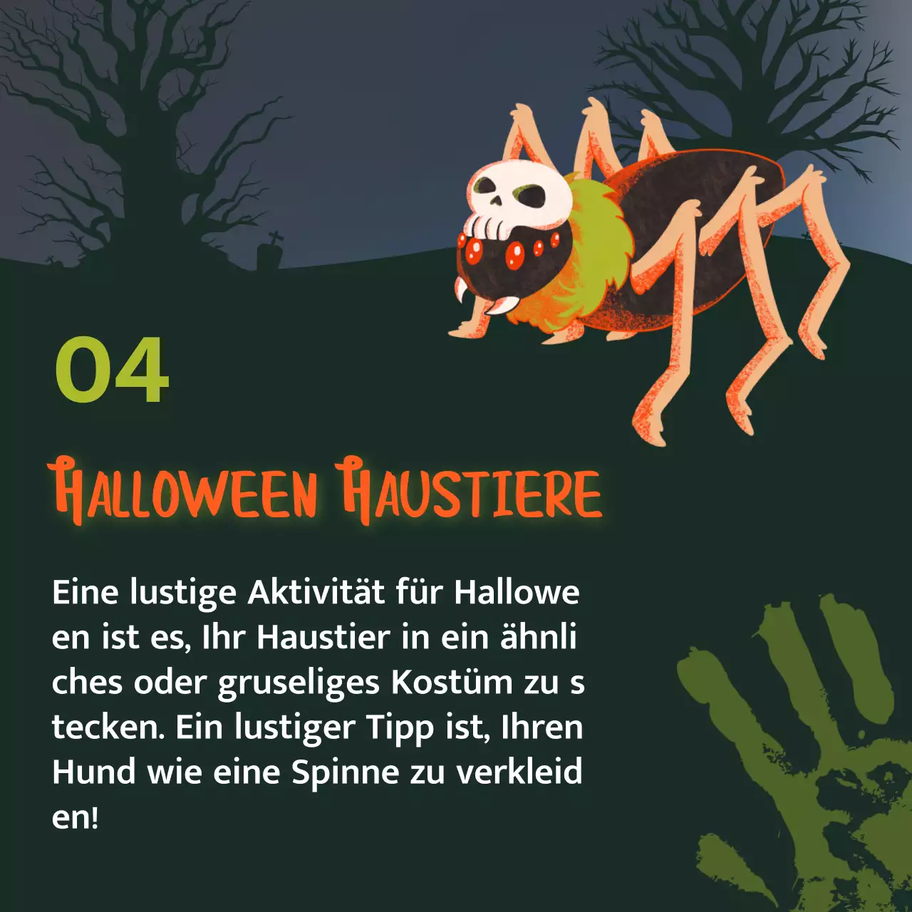Das grün-orangefarbene Sci-Fi-Halloweenkostüm