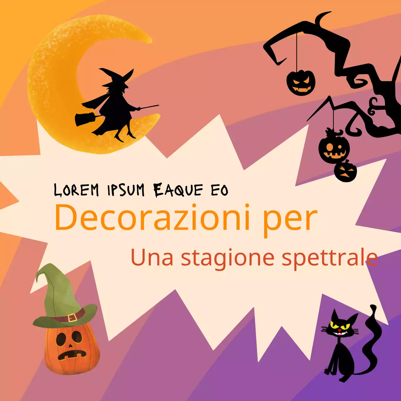 Una guida alle decorazioni kitsch di Halloween in viola e arancione