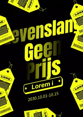 Pop-art, korting in beperkte oplage in geel en zwart