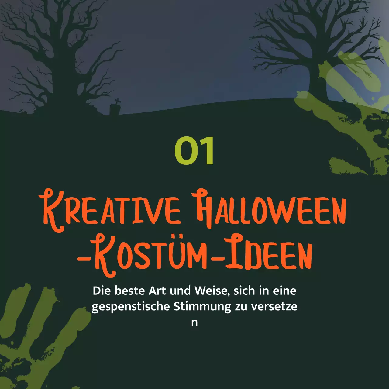 Das grün-orangefarbene Sci-Fi-Halloweenkostüm