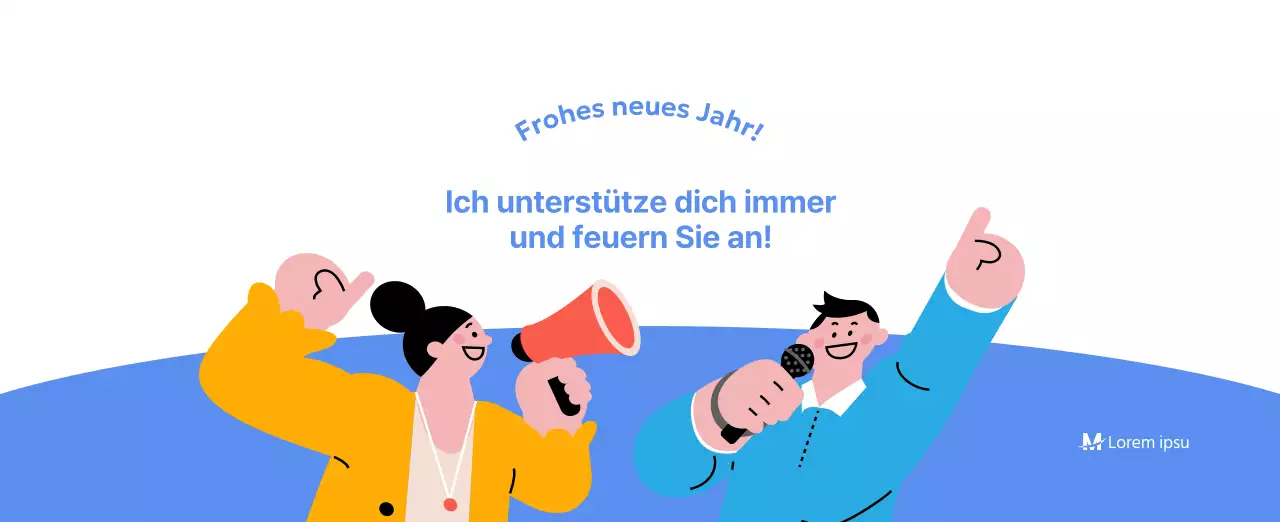 Motivationskalender mit energiegeladenen Illustrationen und positiven Zitaten auf hellblauem Hintergrund