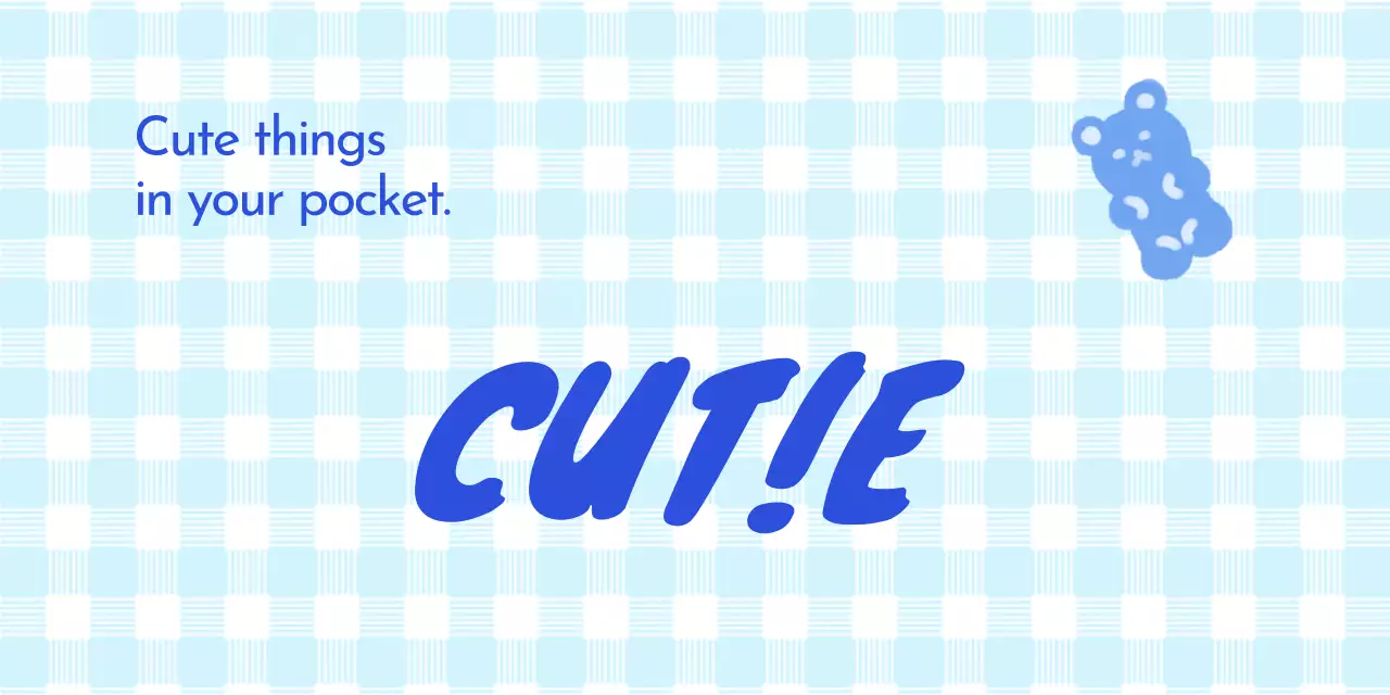 체크무늬의 귀여운 캐릭터 굿즈 헤더택