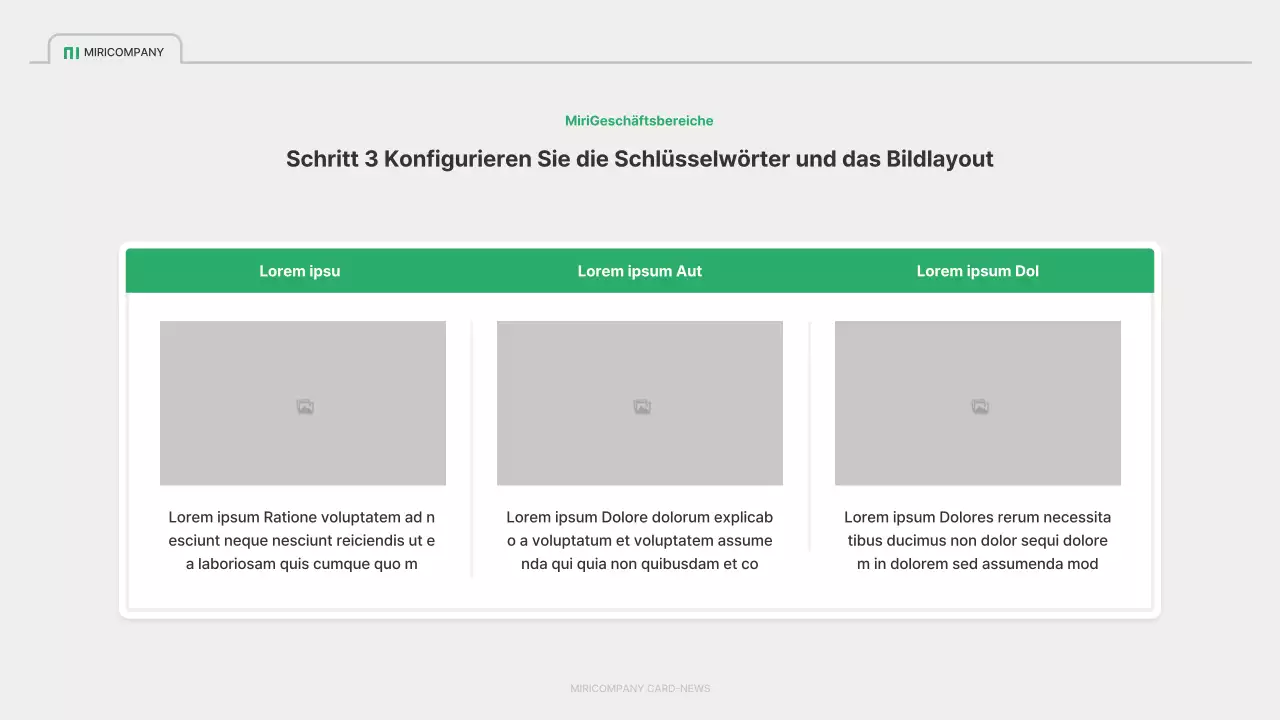 Ein einfaches grünes und graues Unternehmensprofil