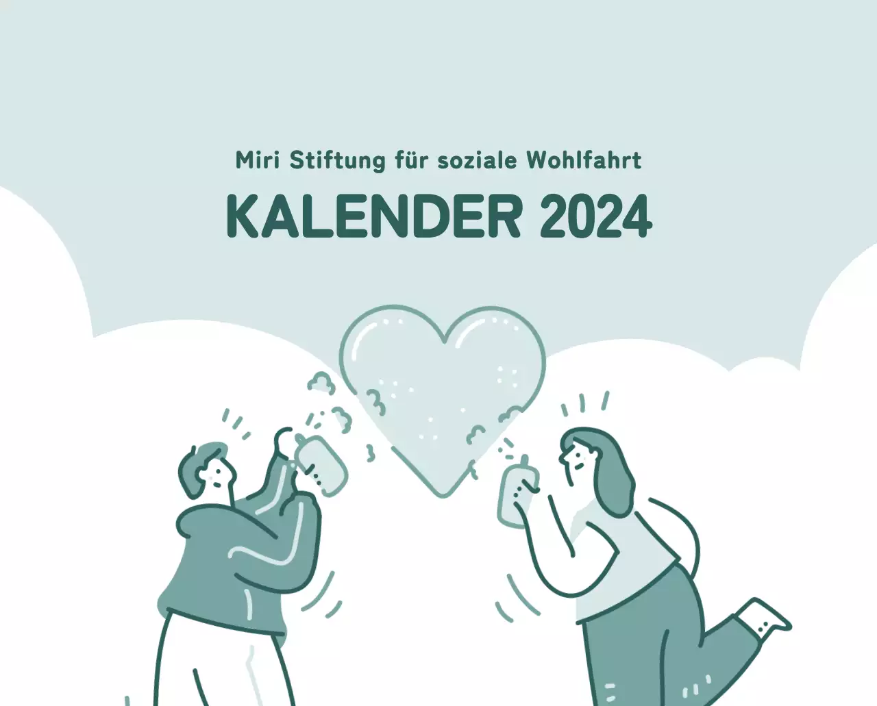 Ein Kalender mit farbenfrohen, emotionalen Illustrationen