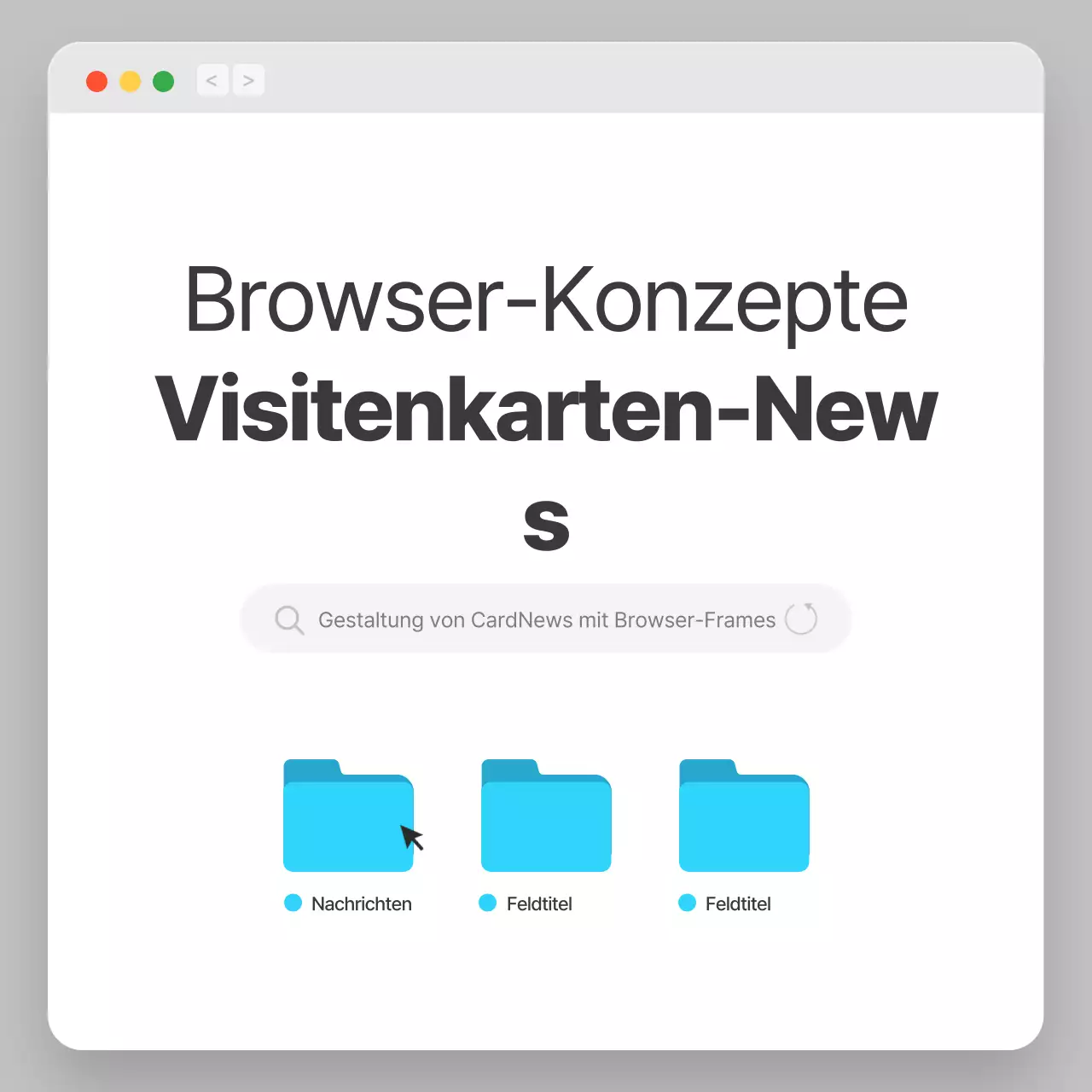Unternehmensprofil mit einem einfachen grau-weißen Browserkonzept
