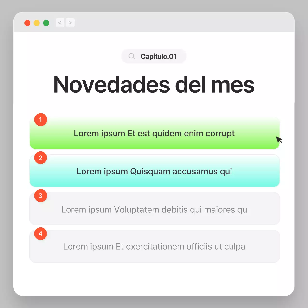 Perfil de empresa con un sencillo concepto de navegador en gris y blanco