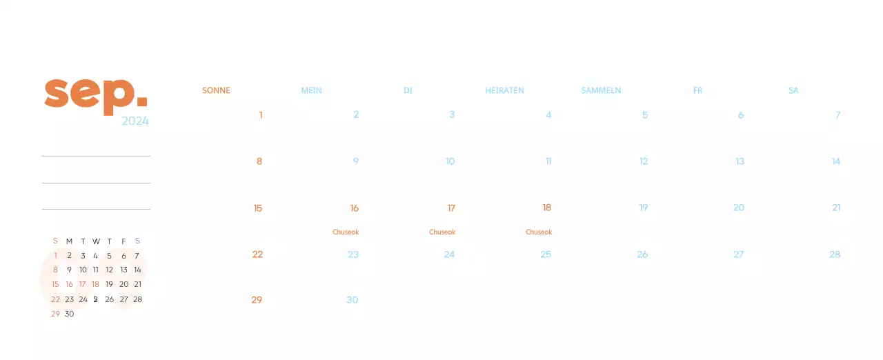 Arbeitskalender mit schönen Illustrationen