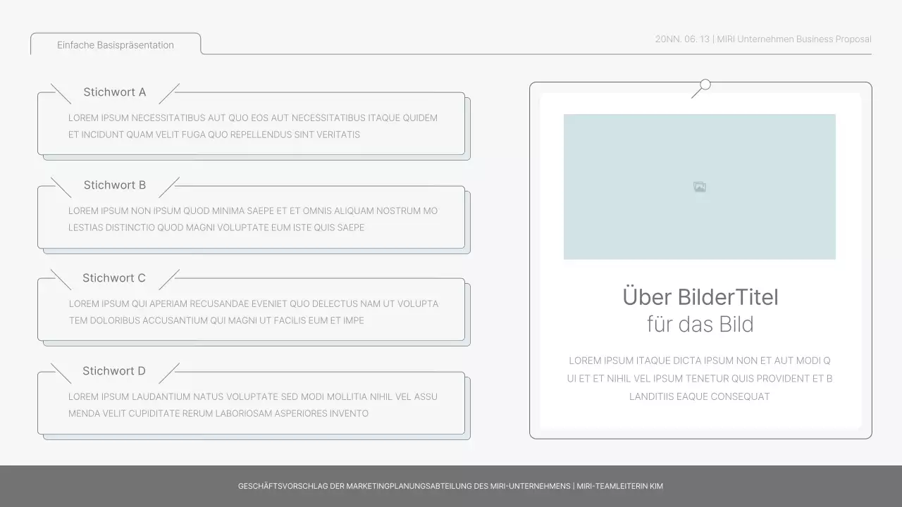 Einfacher Basisbericht in Hellblau und Hellgrün
