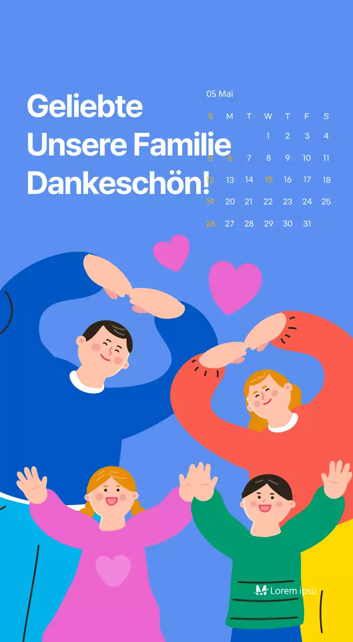 Motivationskalender mit energiegeladenen Illustrationen und positiven Zitaten auf hellblauem Hintergrund