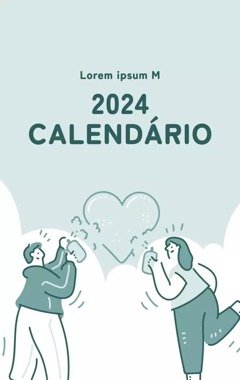Um calendário com ilustrações coloridas e emotivas