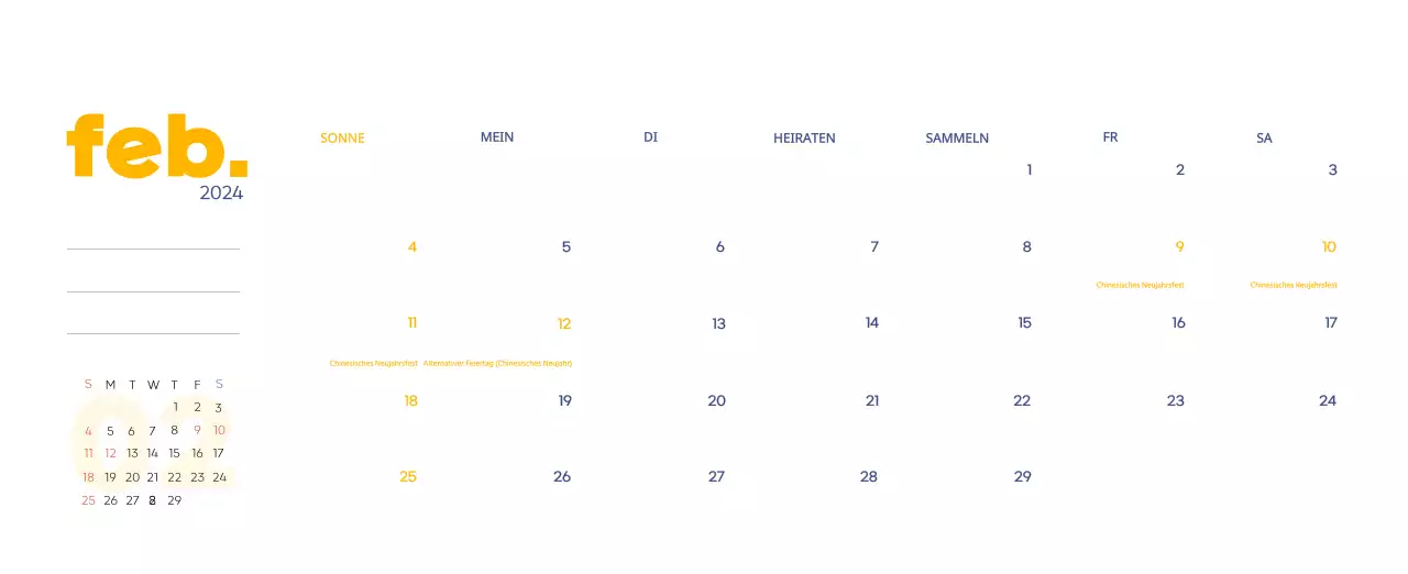 Arbeitskalender mit schönen Illustrationen