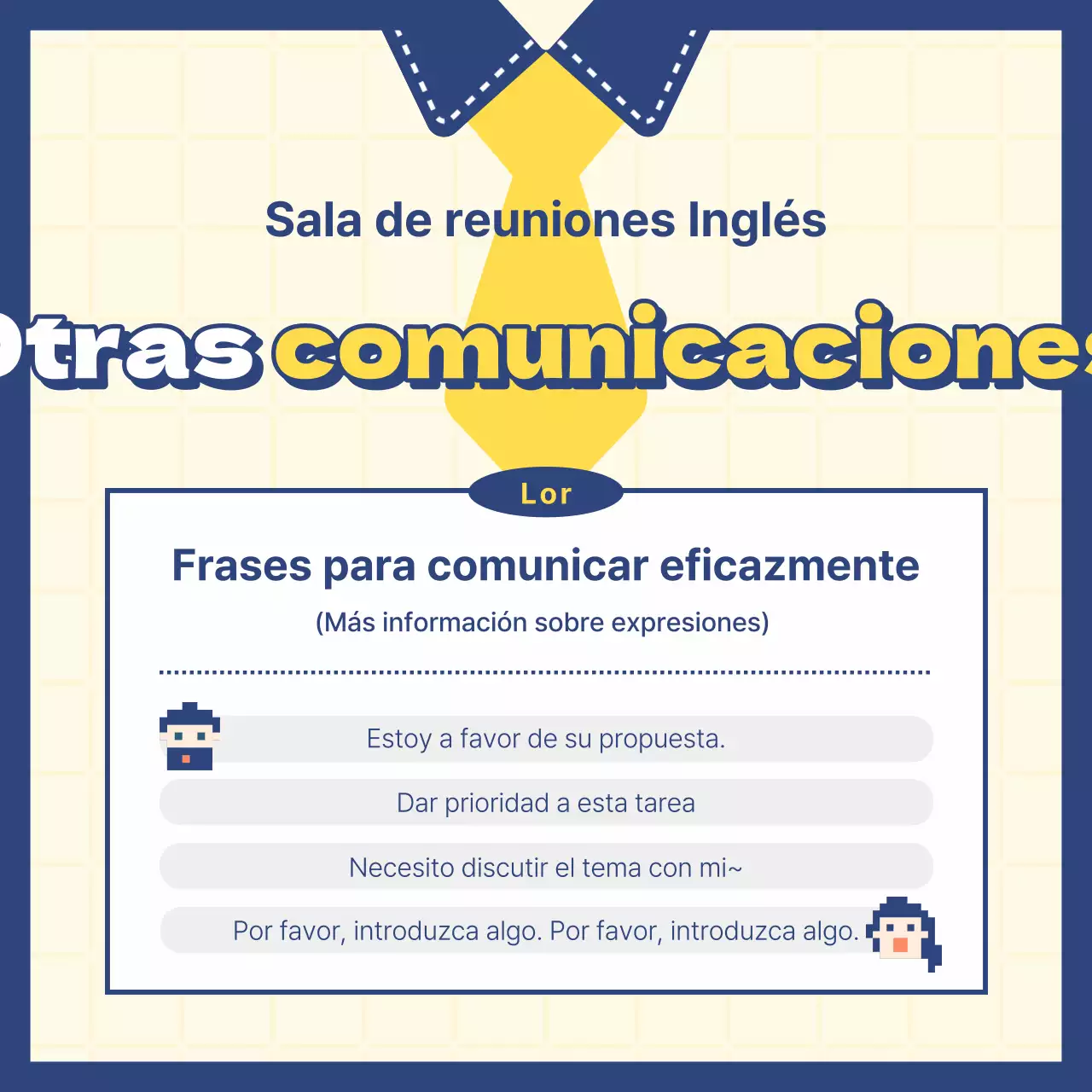  Un plan de negocios kitsch en inglés con fondo amarillo