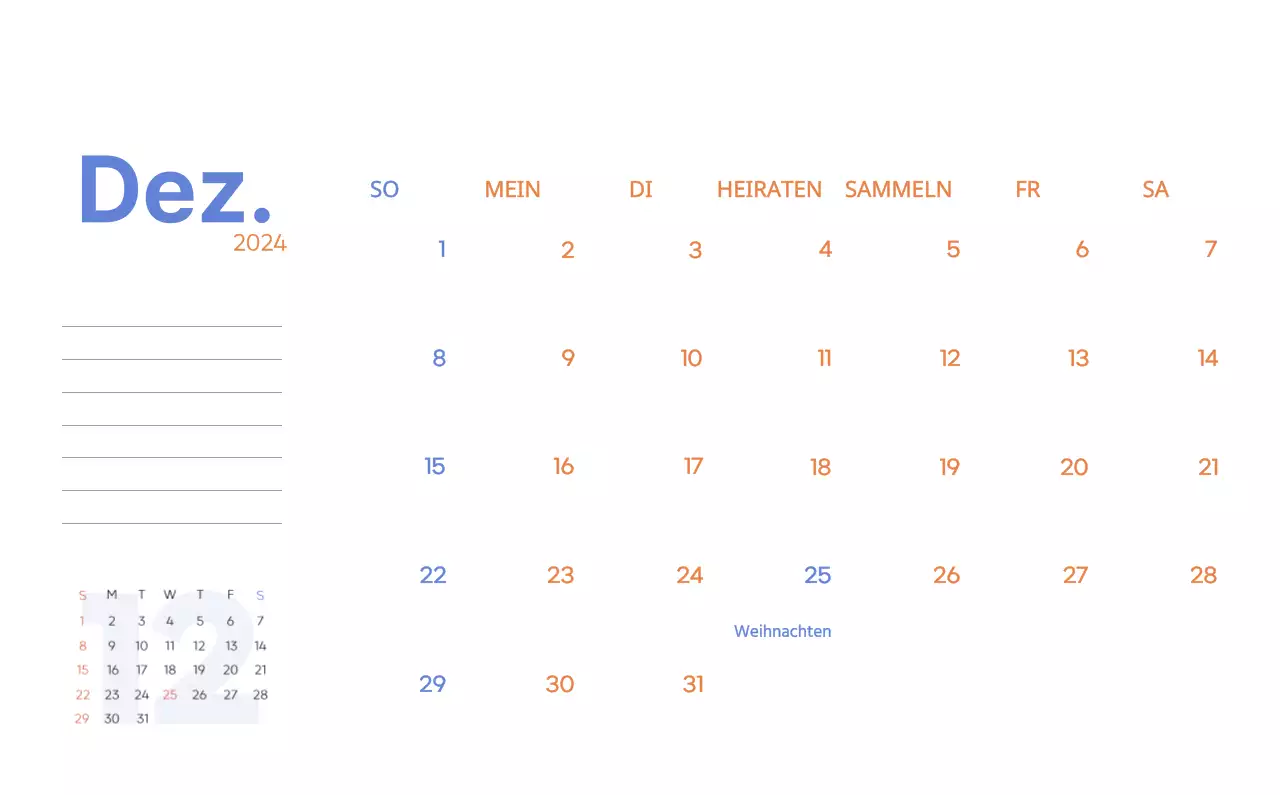 Arbeitskalender mit schönen Illustrationen