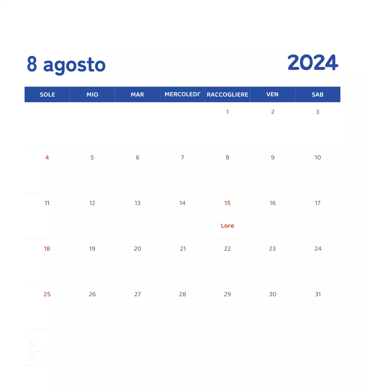 Un calendario con illustrazioni colorate ed emozionali