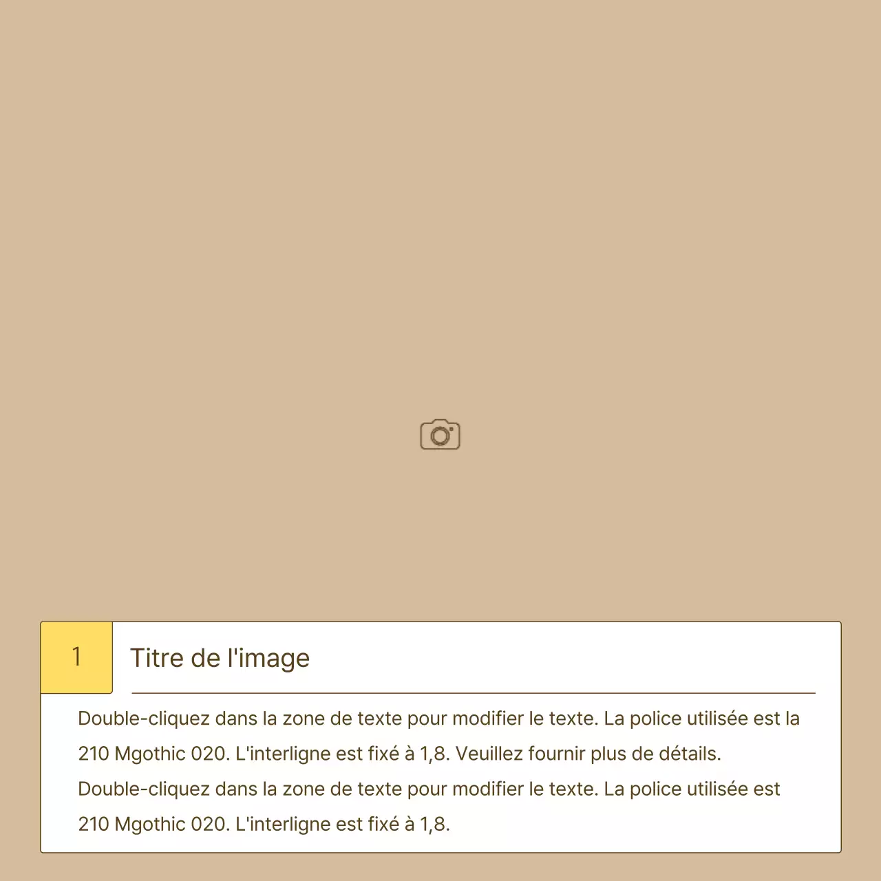 Une présentation de produit simple en jaune et beige