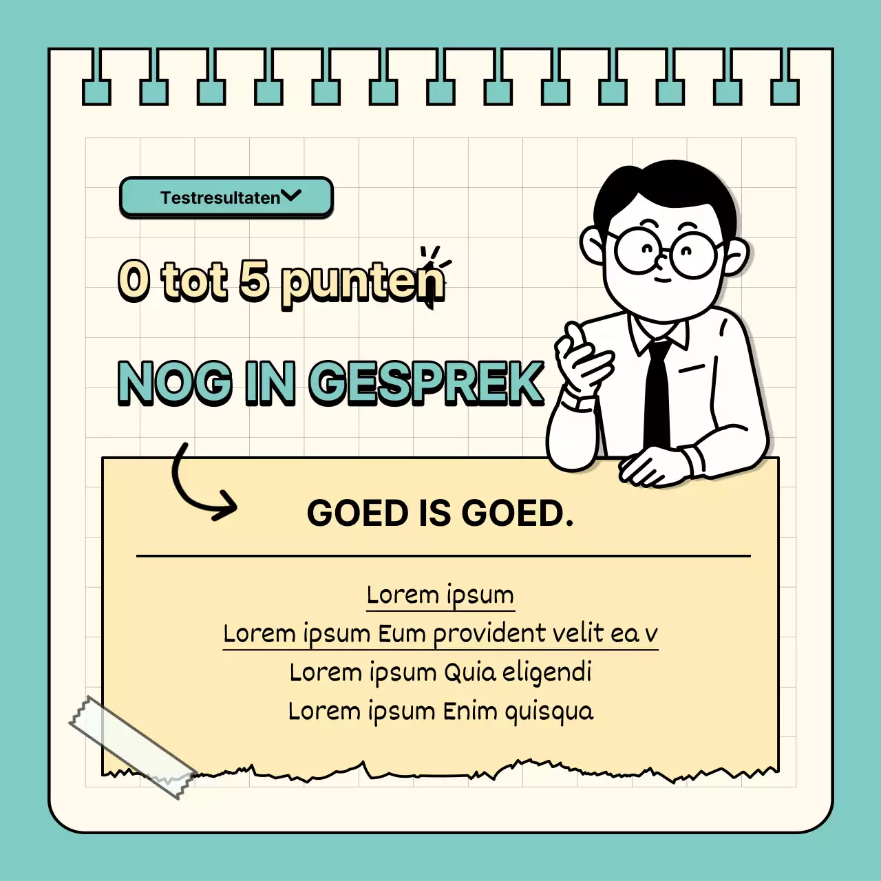 Een simpele goofy niveautest in mint en geel @simplegoofy