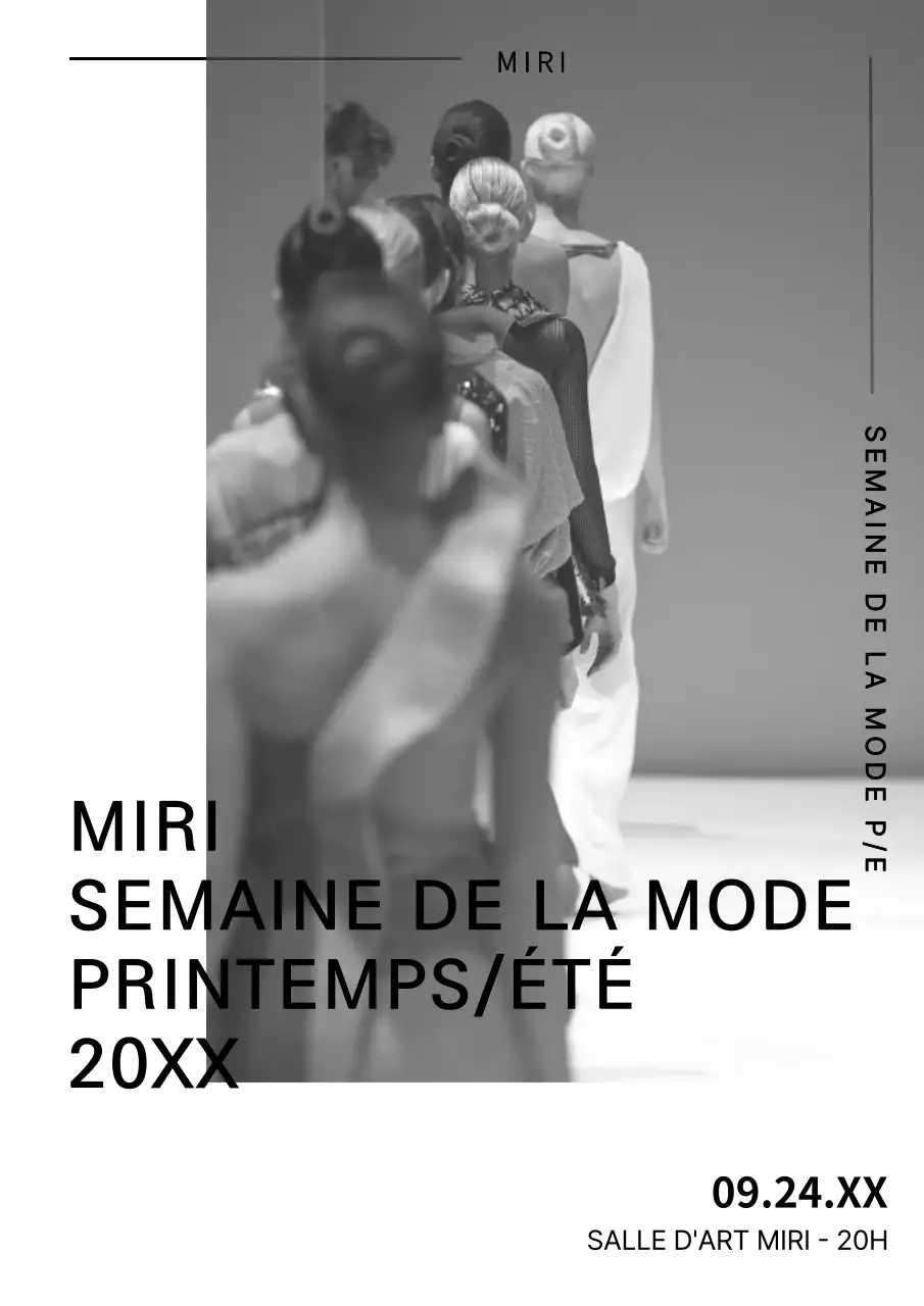 Promouvoir un défilé de mode classique en noir et blanc