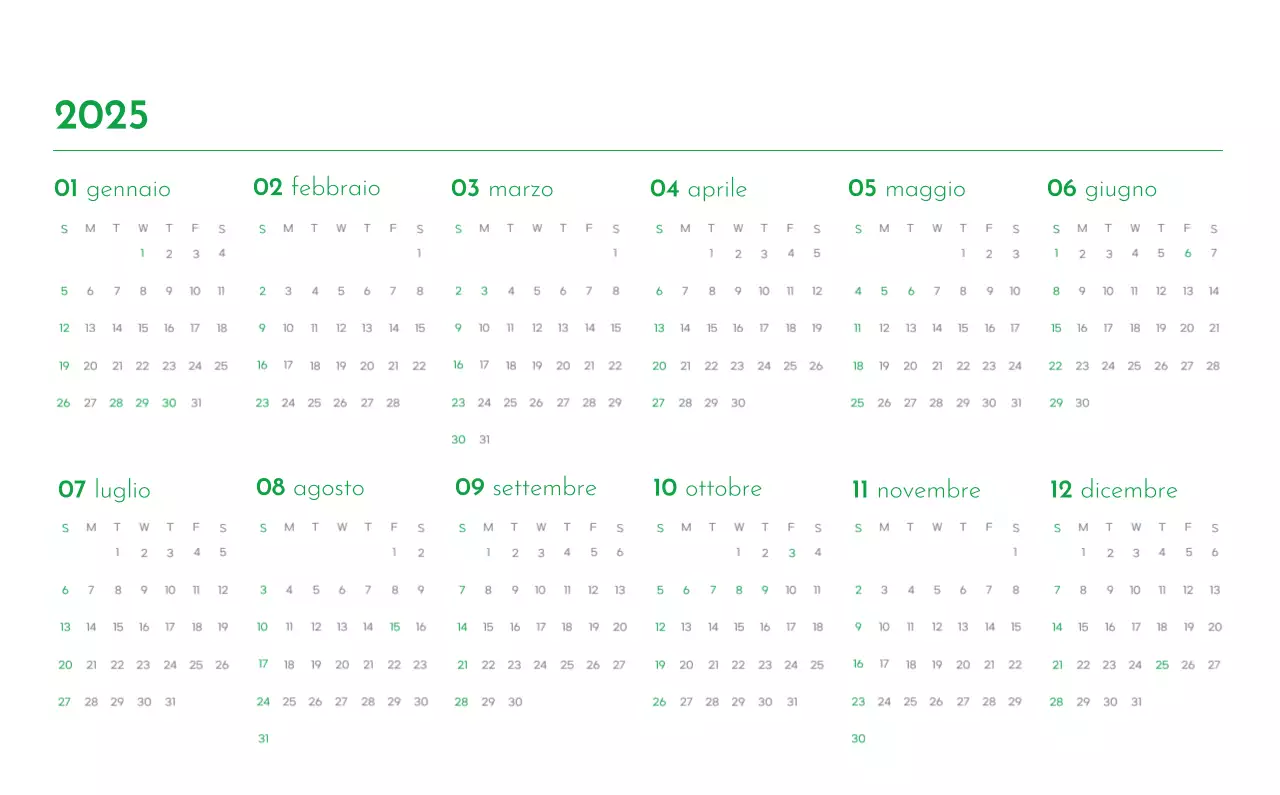 Un calendario con l'immagine di un cucciolo e un simpatico messaggio in verde.