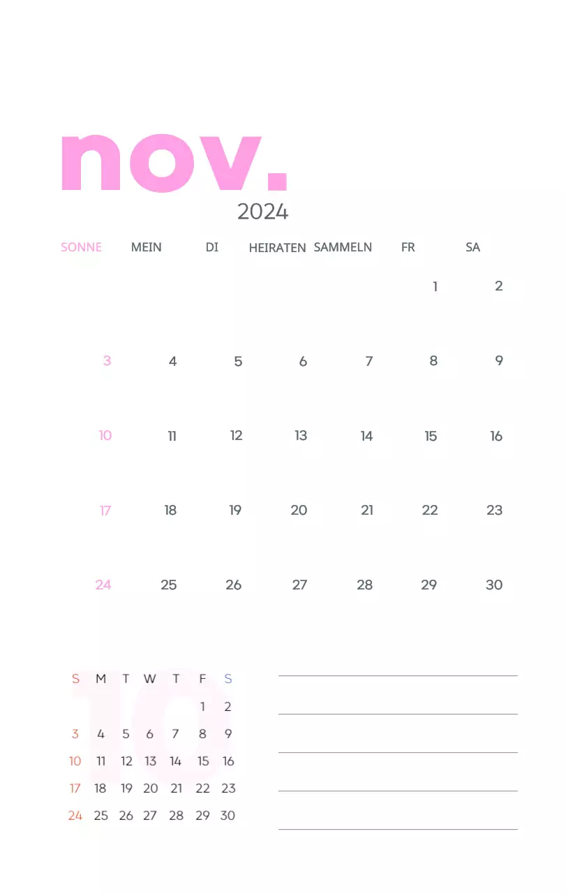 Arbeitskalender mit schönen Illustrationen