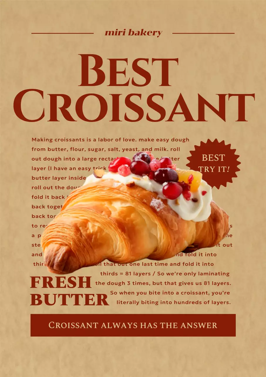 レッドカラーの英文をポイントにしたヴィンテージ感のあるベーカリーメニューをアピール。