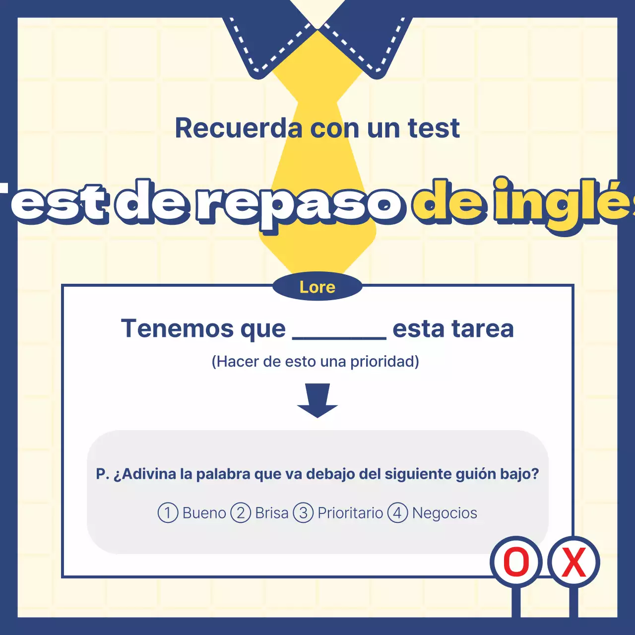  Un plan de negocios kitsch en inglés con fondo amarillo