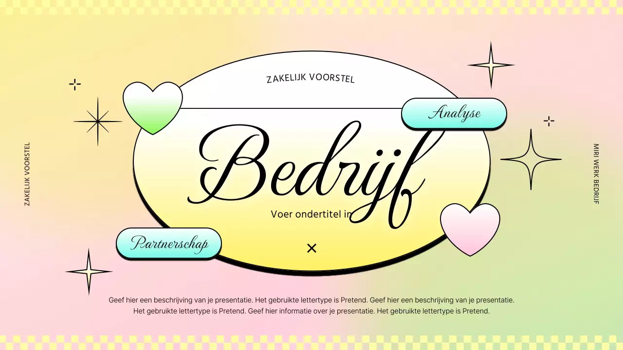 Trendy zakelijke rapporten in roze en geel