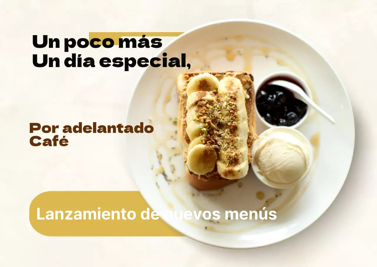 Anuncio de evento de cafetería minimalista en marrón y beige