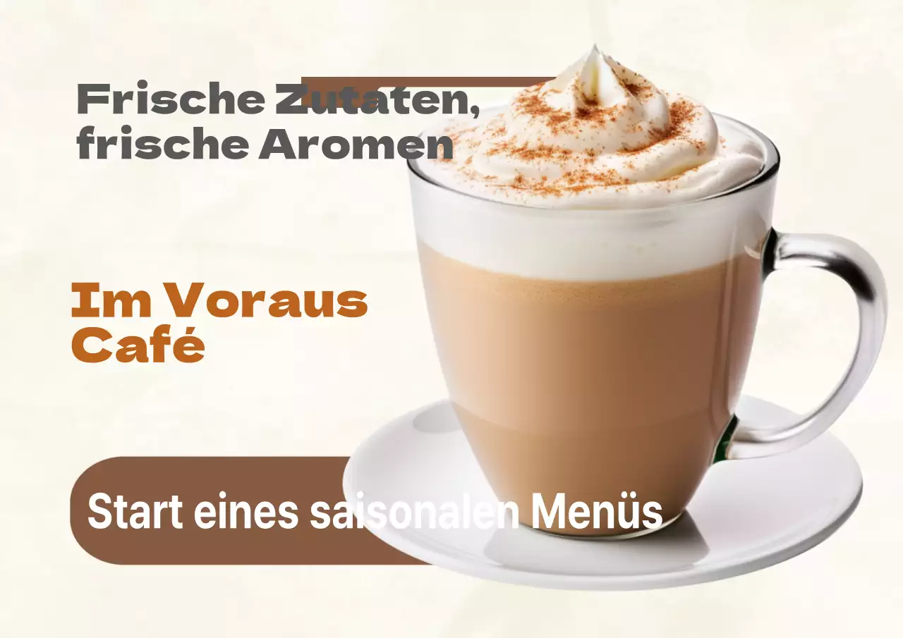 Minimalistische Cafe-Event-Anzeige in Beige und Elfenbein