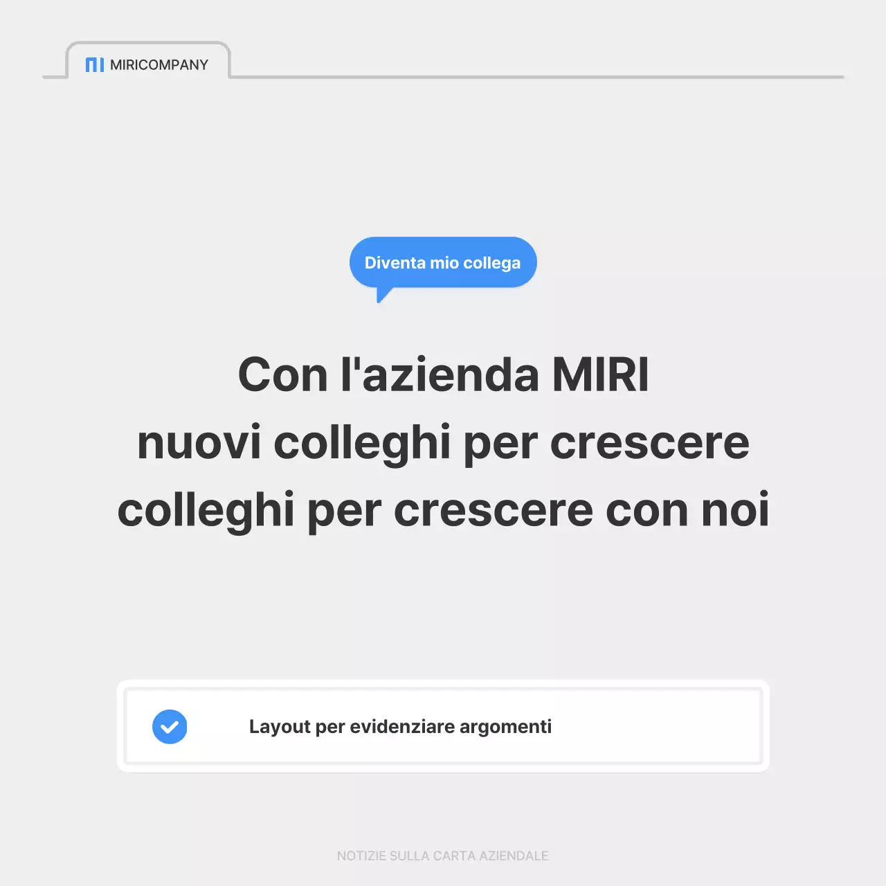 Un semplice annuncio di lavoro aziendale in blu e grigio