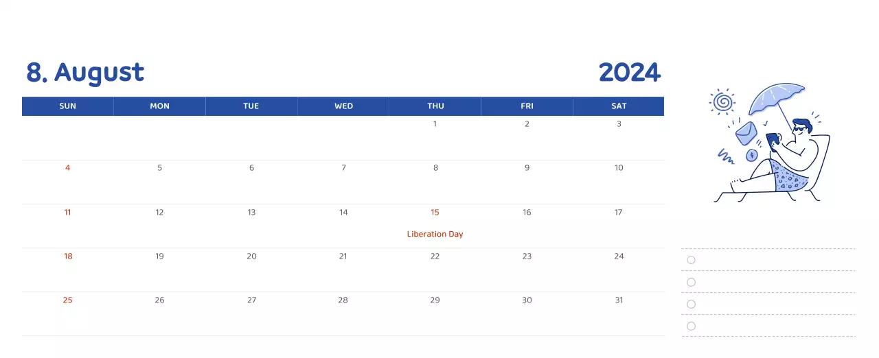 Lịch với hình ảnh minh họa đầy cảm xúc với nhiều màu sắc khác nhau