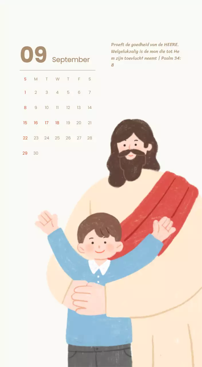 Een devotiekalender met gezellige illustraties en bijbelverzen op een lichtblauwe achtergrond