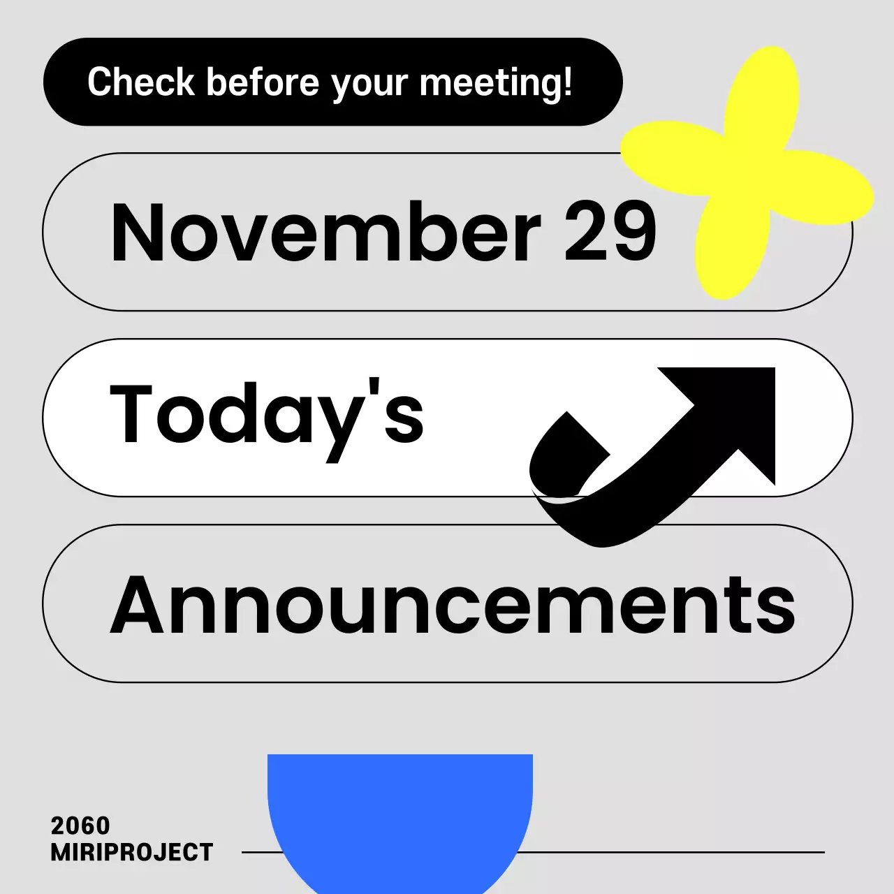 Grey Modern Meeting Announcement Social Media Post