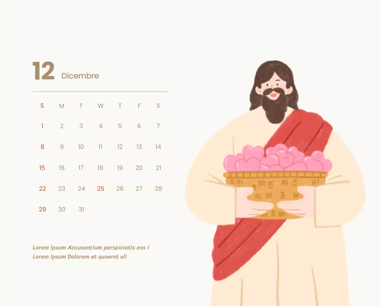 Un calendario devozionale con illustrazioni accoglienti e versetti della Bibbia su uno sfondo blu chiaro