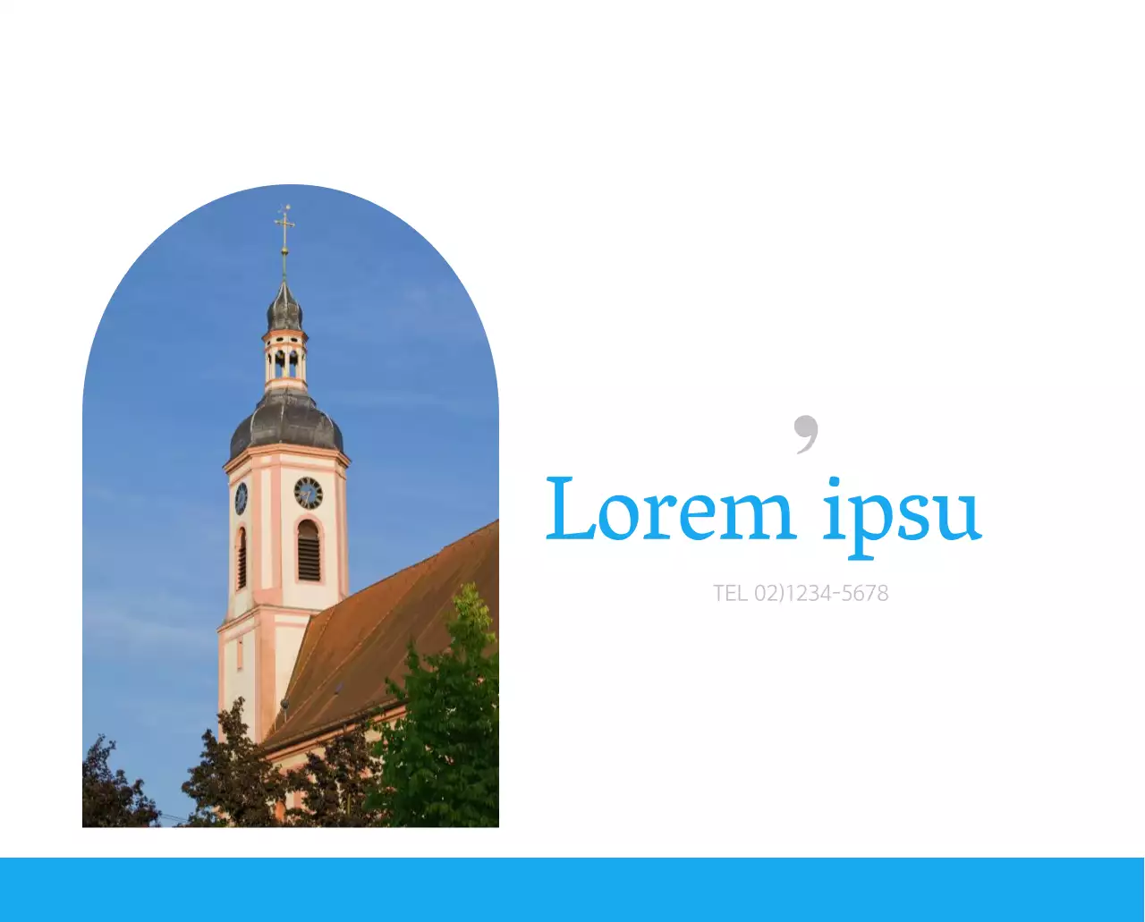 Calendario ecclesiastico blu di concezione moderna