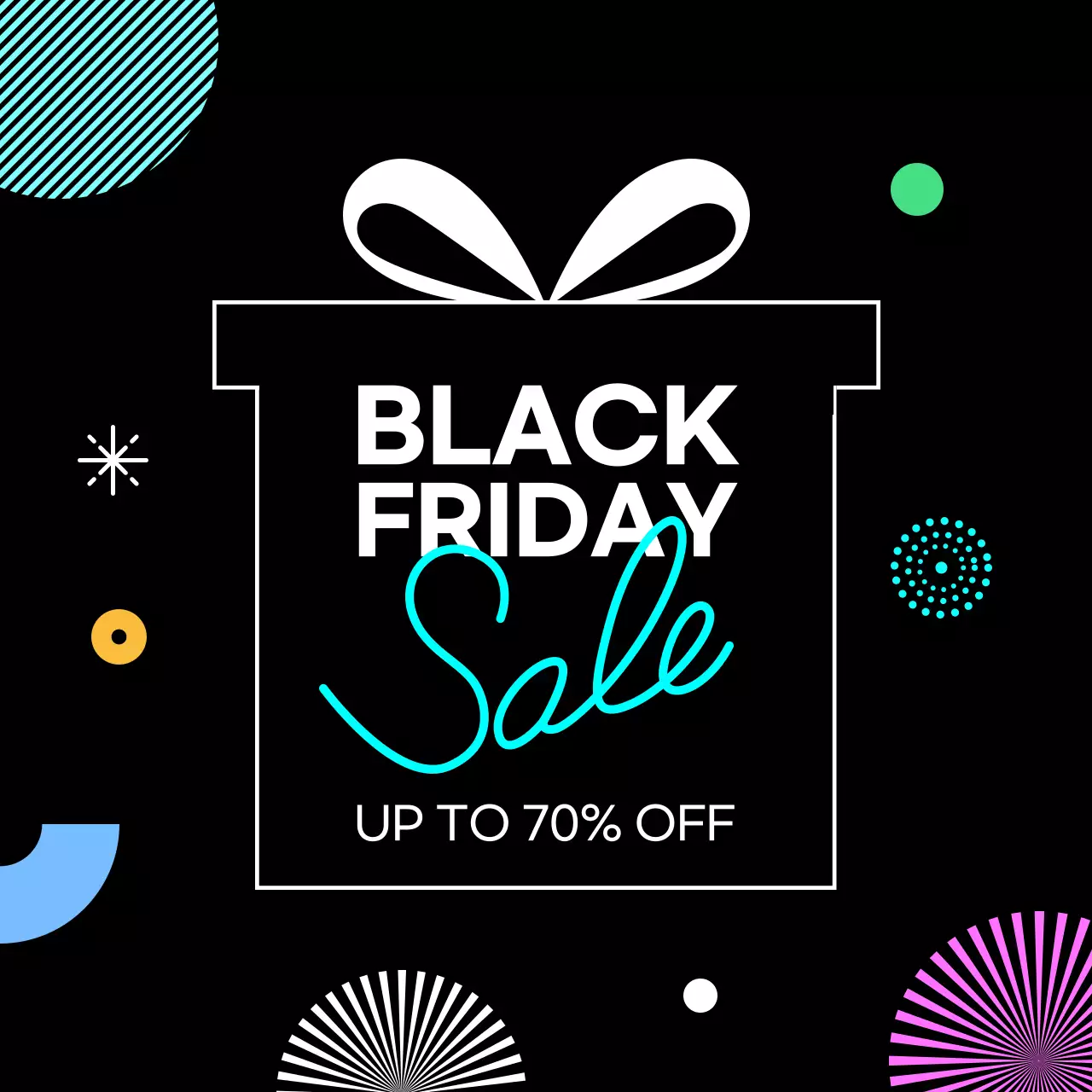검은색 배경의 블랙 프라이데이 세일 이벤트