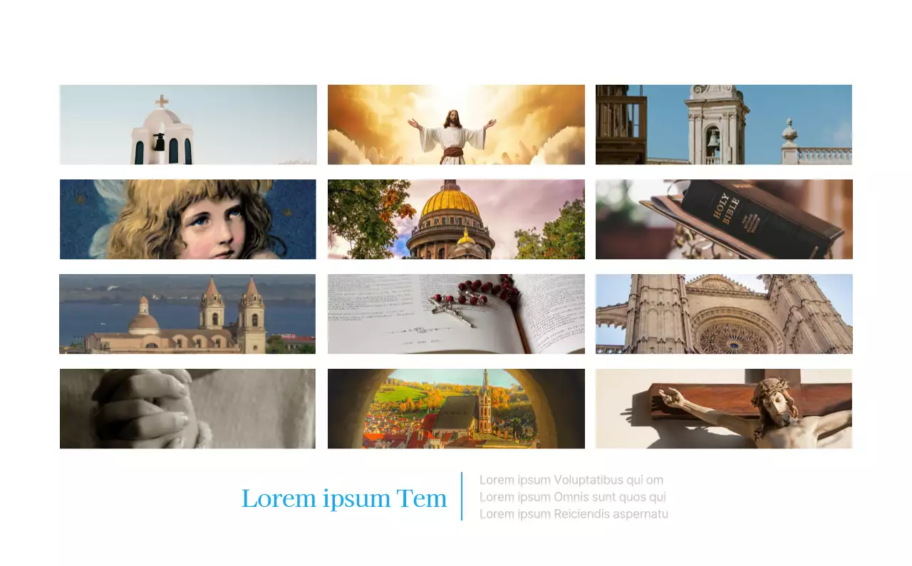 Calendrier d'église moderne bleu