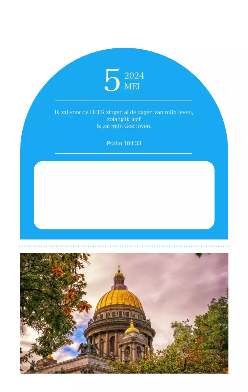 Blauw modern concept kerkkalender