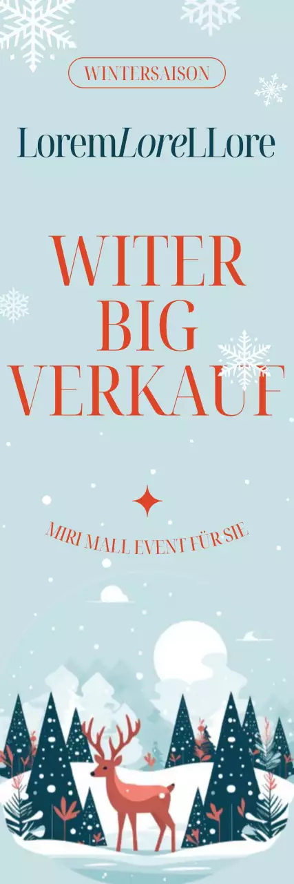 Ein Winterschlussverkauf mit emotionalen Winterillustrationen und Farben