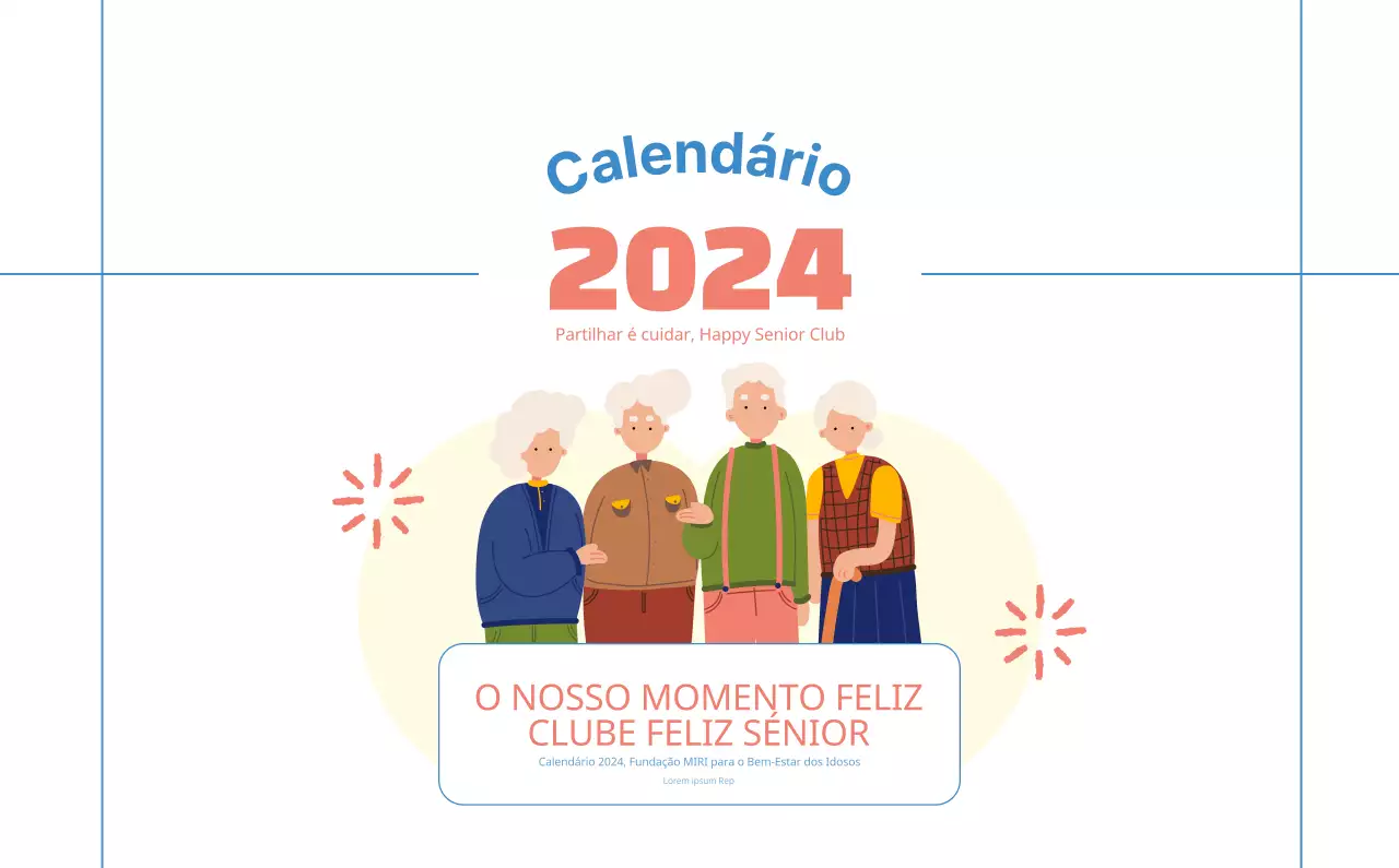 Calendário de trabalho com belas ilustrações