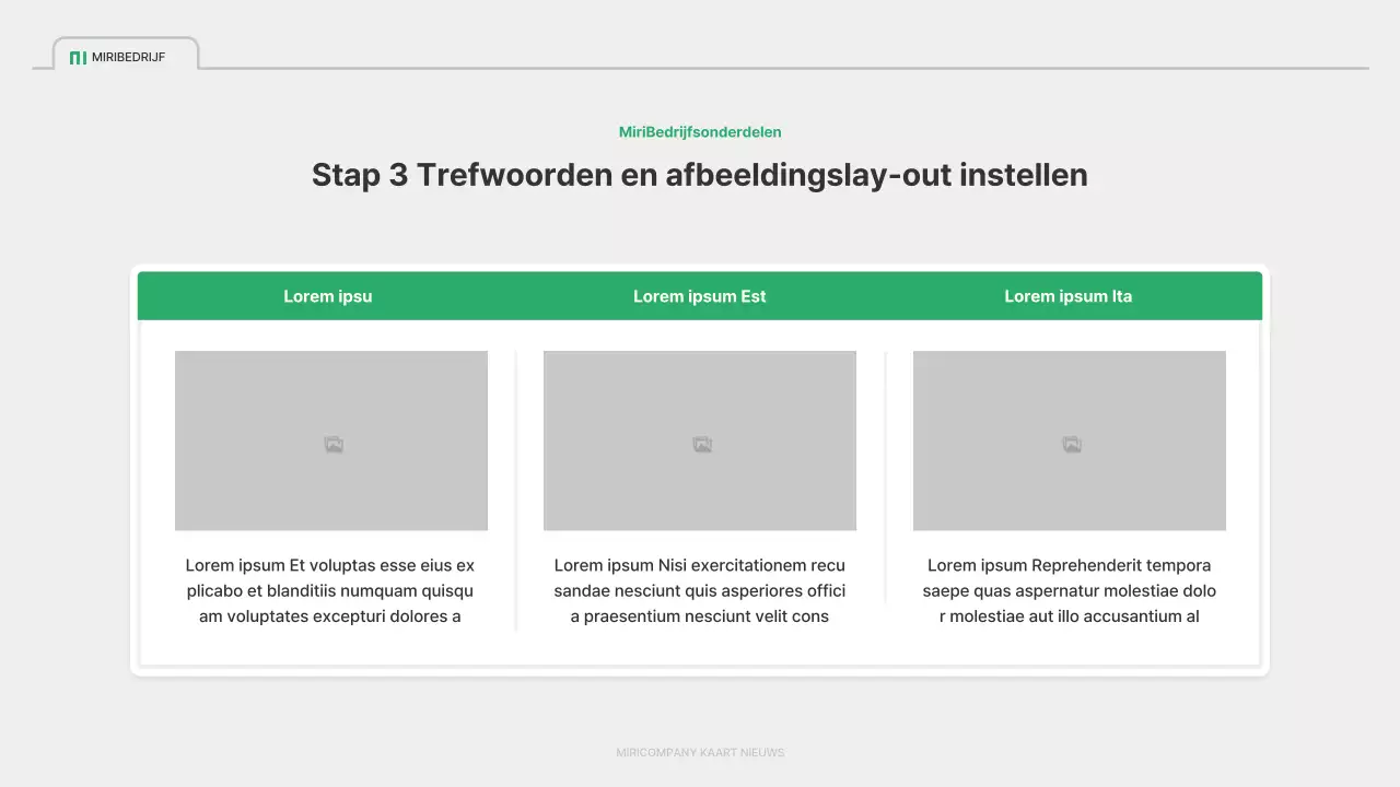 Een eenvoudig groen en grijs bedrijfsprofiel